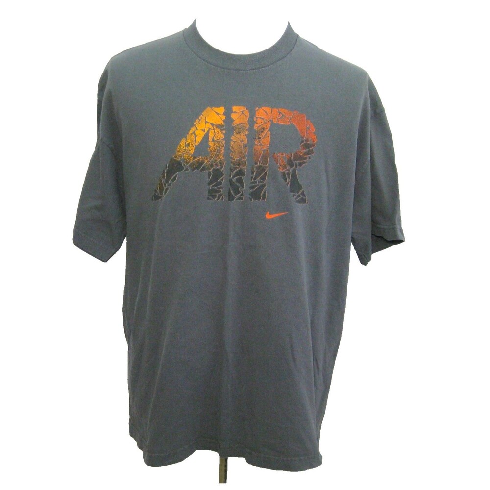 Nike Air Graphic T-Shirt Mens Size XL Gray Short Sleeve 100% Cotton Loose Fit
